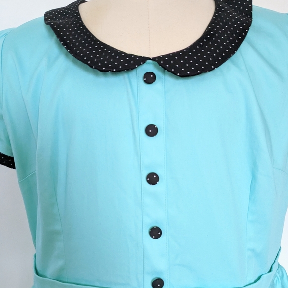 4X Pin up Couture Turquoise Dress - Picture 5 of 6